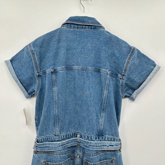 Abercrombie Fitch 90s Relaxed Denim Jumpsuit Size Large Tall LT Straight Leg New - Picture 11 of 16